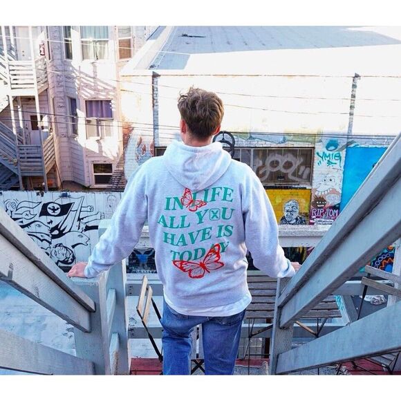 Other - State‎ of Flux Sz M Today is the Day Heather Grey Hoodie 2.0 Men's Streetwear